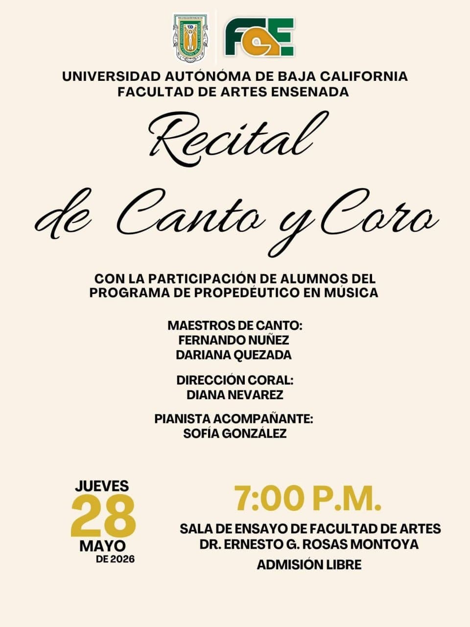 Recital de Canto y Coro